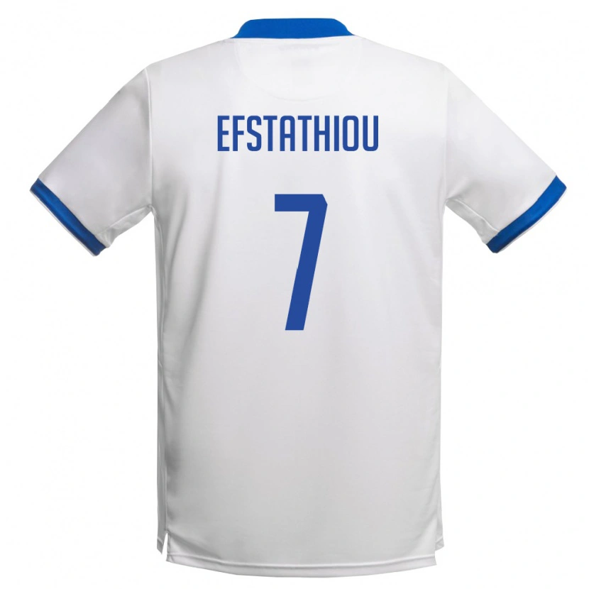 Danxen Dětské Kypr Alexandros Efstathiou #7 Bílá Královská Modrá Daleko Hráčské Dresy 26-28 Dres