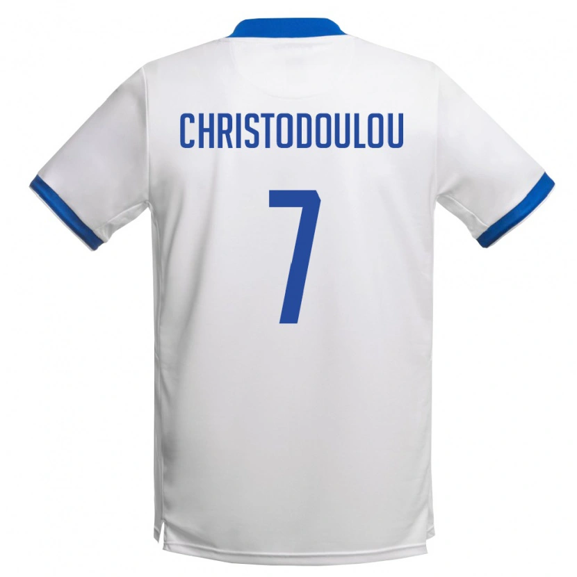 Danxen Dětské Kypr Argyris Christodoulou #7 Bílá Královská Modrá Daleko Hráčské Dresy 26-28 Dres