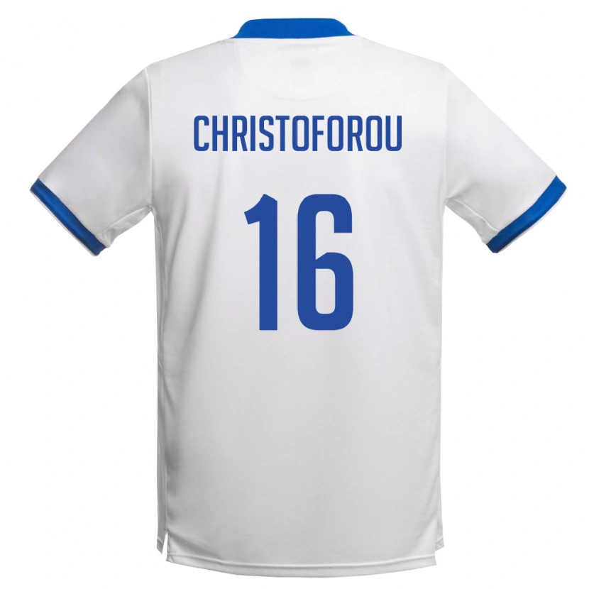 Danxen Dětské Kypr Andreas Christoforou #16 Bílá Královská Modrá Daleko Hráčské Dresy 26-28 Dres