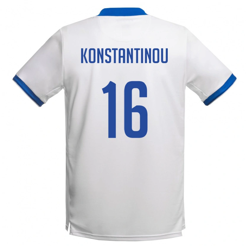 Danxen Dětské Kypr Paraskevas Konstantinou #16 Bílá Královská Modrá Daleko Hráčské Dresy 26-28 Dres