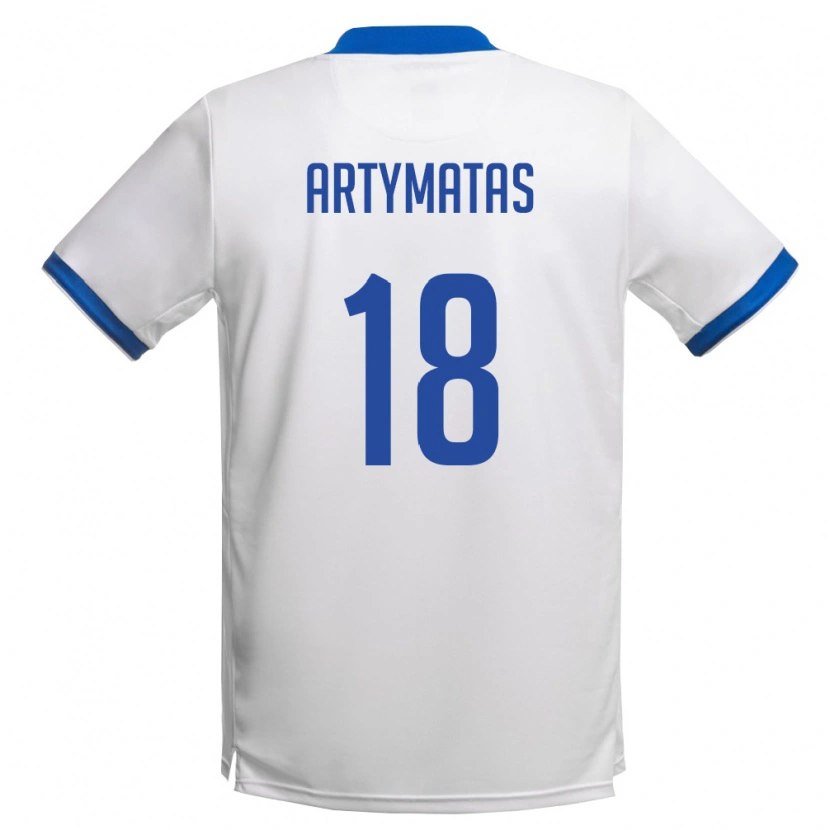 Danxen Dětské Kypr Kostakis Artymatas #18 Bílá Královská Modrá Daleko Hráčské Dresy 26-28 Dres
