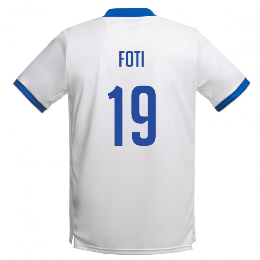 Danxen Dětské Kypr Antonio Foti #19 Bílá Královská Modrá Daleko Hráčské Dresy 26-28 Dres