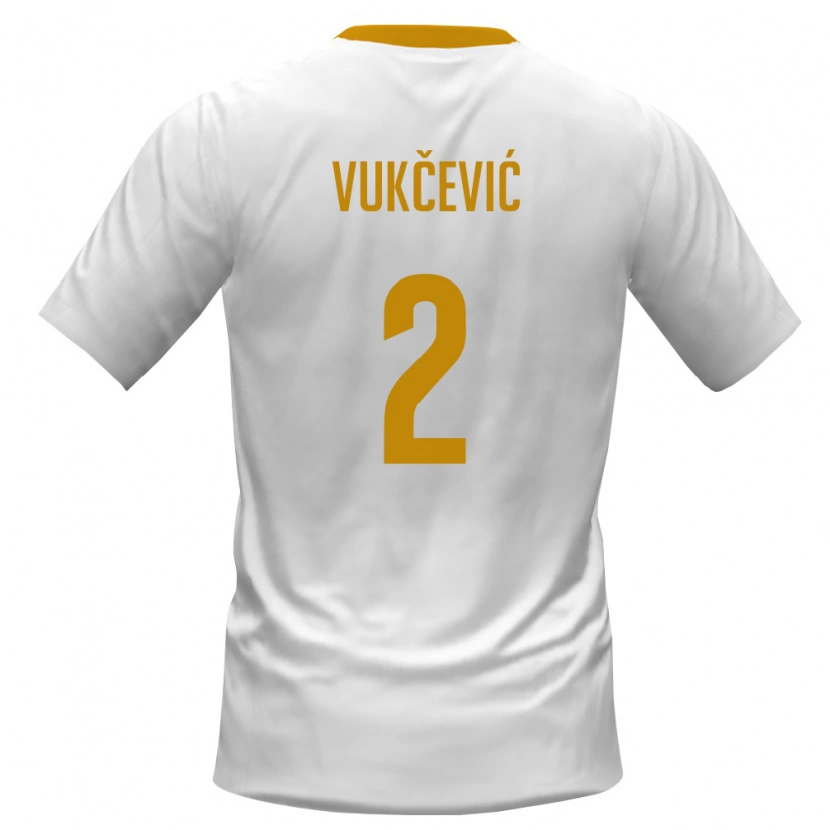 Danxen Dětské Černá Hora Andrija Vukcevic #2 Bílá Červená Žlutá Daleko Hráčské Dresy 26-28 Dres