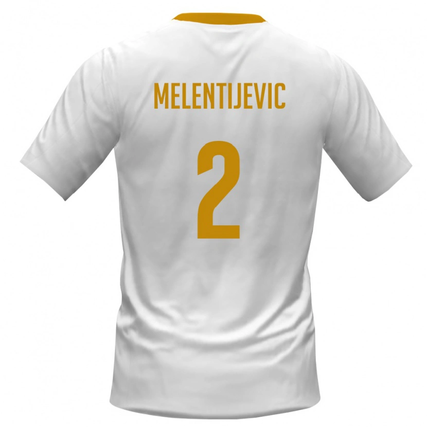 Danxen Dětské Černá Hora Stefan Melentijevic #2 Bílá Červená Žlutá Daleko Hráčské Dresy 26-28 Dres