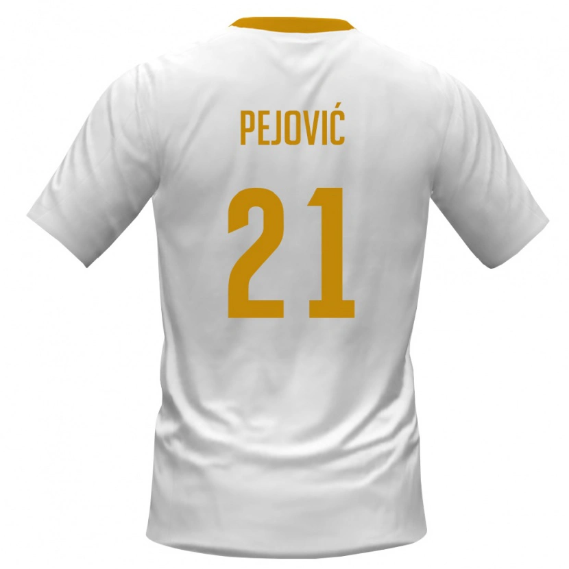 Danxen Dětské Černá Hora Danilo Pejović #21 Bílá Červená Žlutá Daleko Hráčské Dresy 26-28 Dres