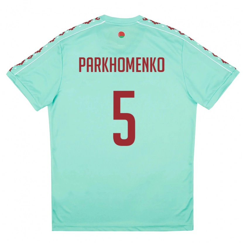 Danxen Dětské Bělorusko Egor Parkhomenko #5 Světle Zelená Vínová Daleko Hráčské Dresy 26-28 Dres