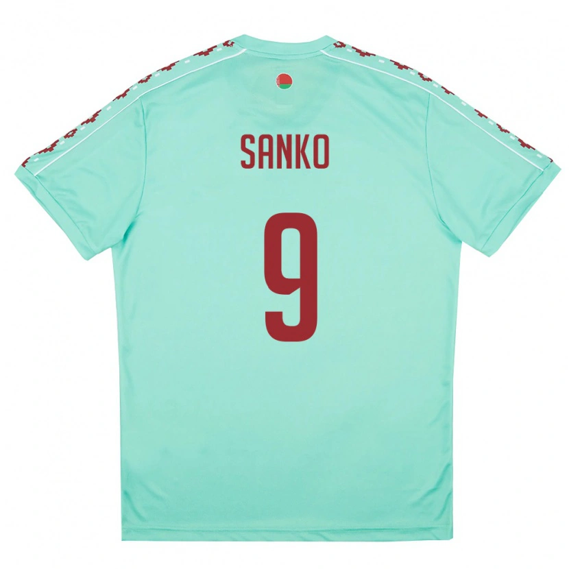Danxen Dětské Bělorusko Nikita Sanko #9 Světle Zelená Vínová Daleko Hráčské Dresy 26-28 Dres