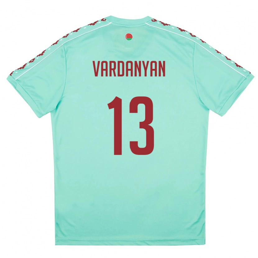 Danxen Dětské Bělorusko Karen Vardanyan #13 Světle Zelená Vínová Daleko Hráčské Dresy 26-28 Dres