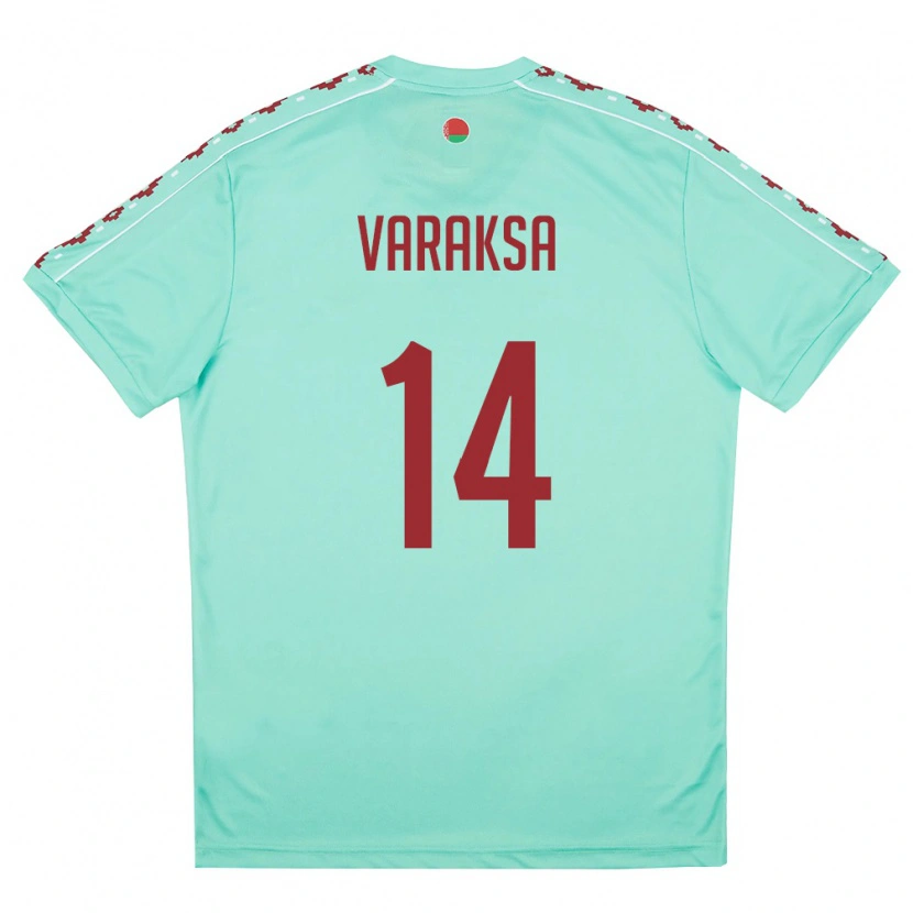 Danxen Dětské Bělorusko Vladislav Varaksa #14 Světle Zelená Vínová Daleko Hráčské Dresy 26-28 Dres