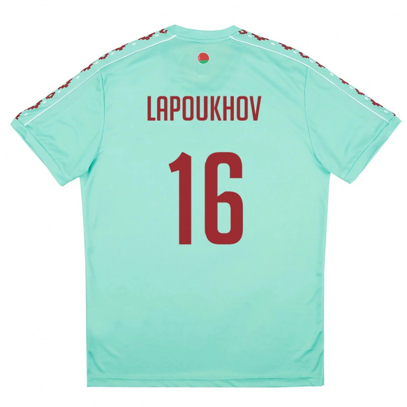 Danxen Dětské Bělorusko Fedor Lapoukhov #16 Světle Zelená Vínová Daleko Hráčské Dresy 26-28 Dres