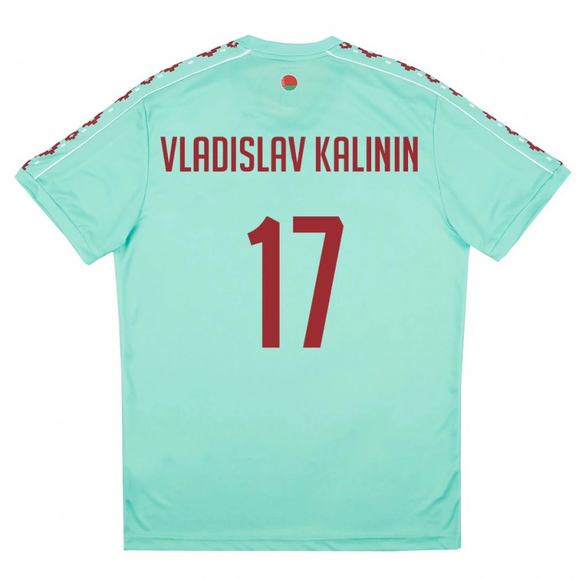 Danxen Dětské Bělorusko Vladislav Kalinin #17 Světle Zelená Vínová Daleko Hráčské Dresy 26-28 Dres