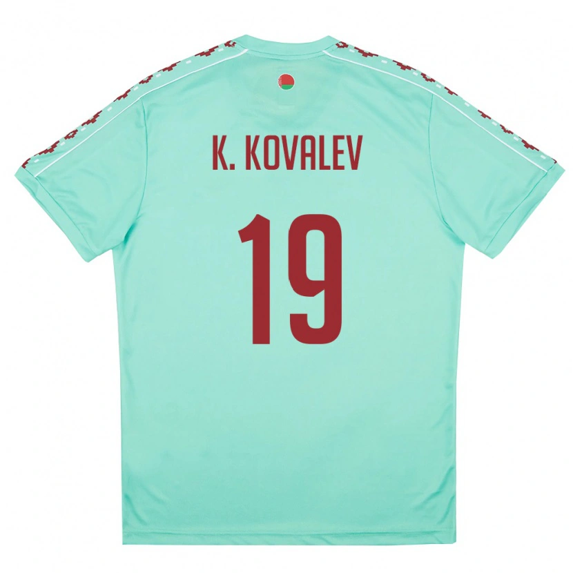 Danxen Dětské Bělorusko Kirill Kovalev #19 Světle Zelená Vínová Daleko Hráčské Dresy 26-28 Dres