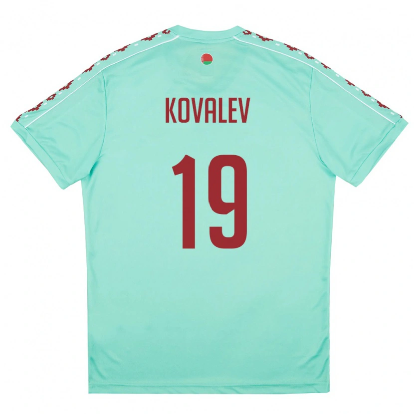 Danxen Dětské Bělorusko Yuriy Kovalev #19 Světle Zelená Vínová Daleko Hráčské Dresy 26-28 Dres