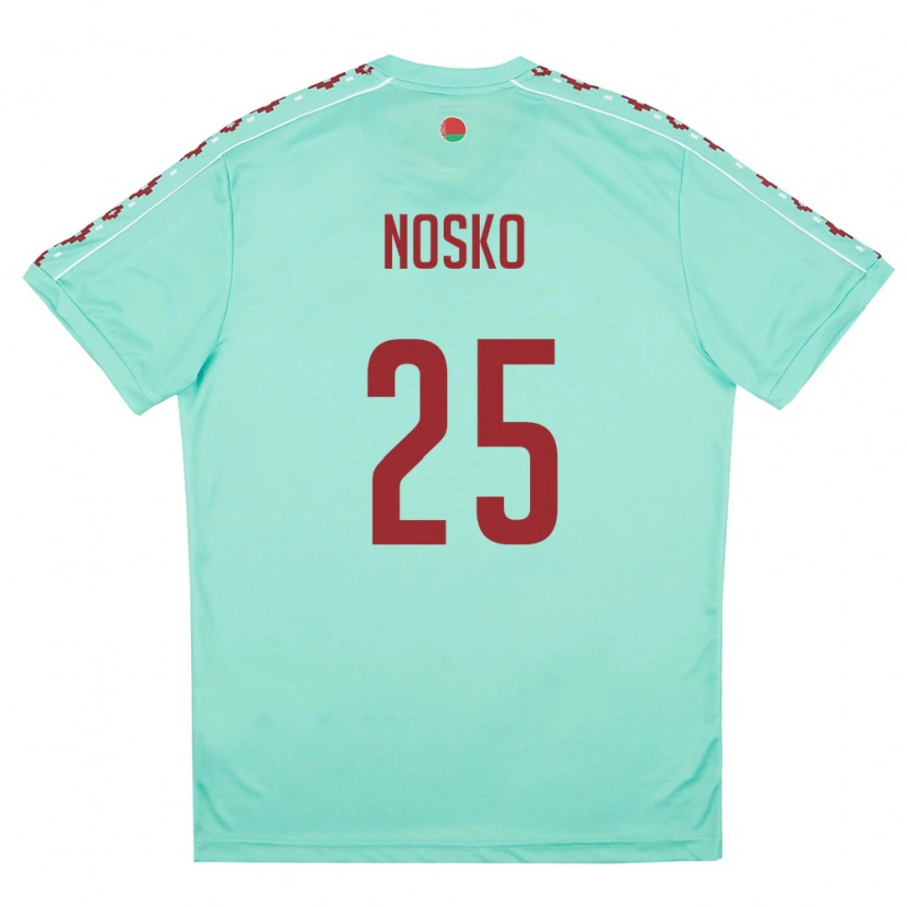 Danxen Dětské Bělorusko Daniil Nosko #25 Světle Zelená Vínová Daleko Hráčské Dresy 26-28 Dres