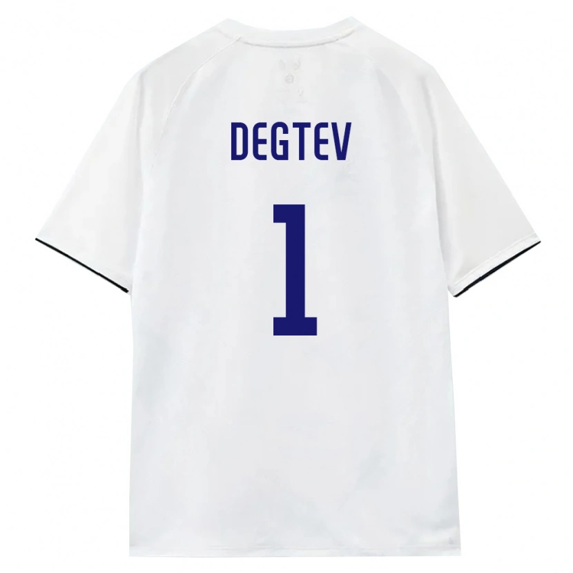 Danxen Dětské Rusko Aleksandr Degtev #1 Bílá Hnědá Černá Daleko Hráčské Dresy 26-28 Dres