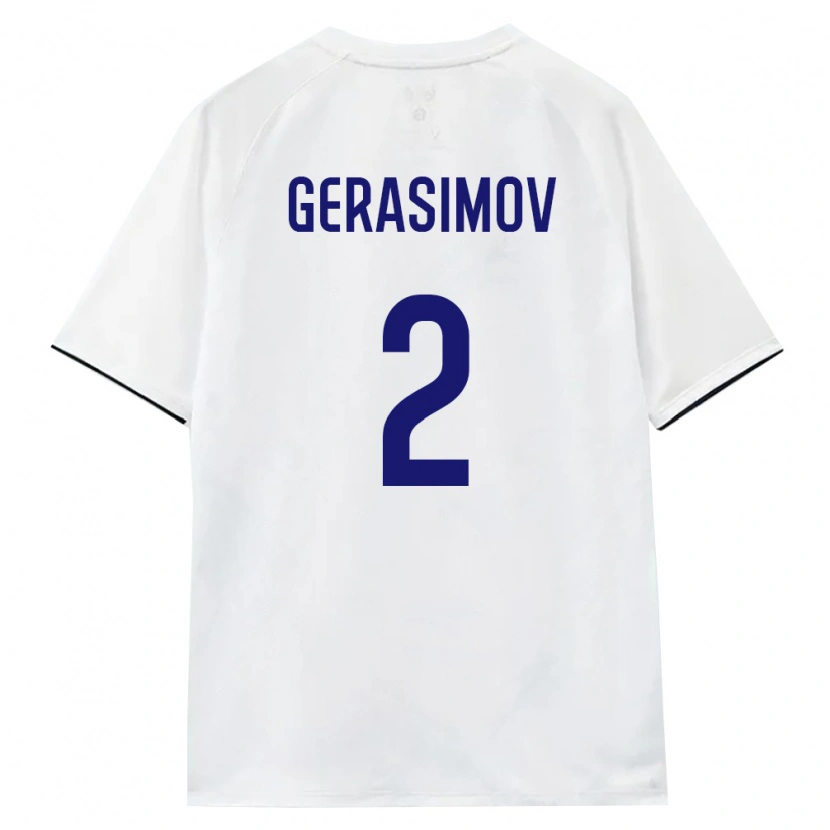 Danxen Dětské Rusko Semen Gerasimov #2 Bílá Hnědá Černá Daleko Hráčské Dresy 26-28 Dres
