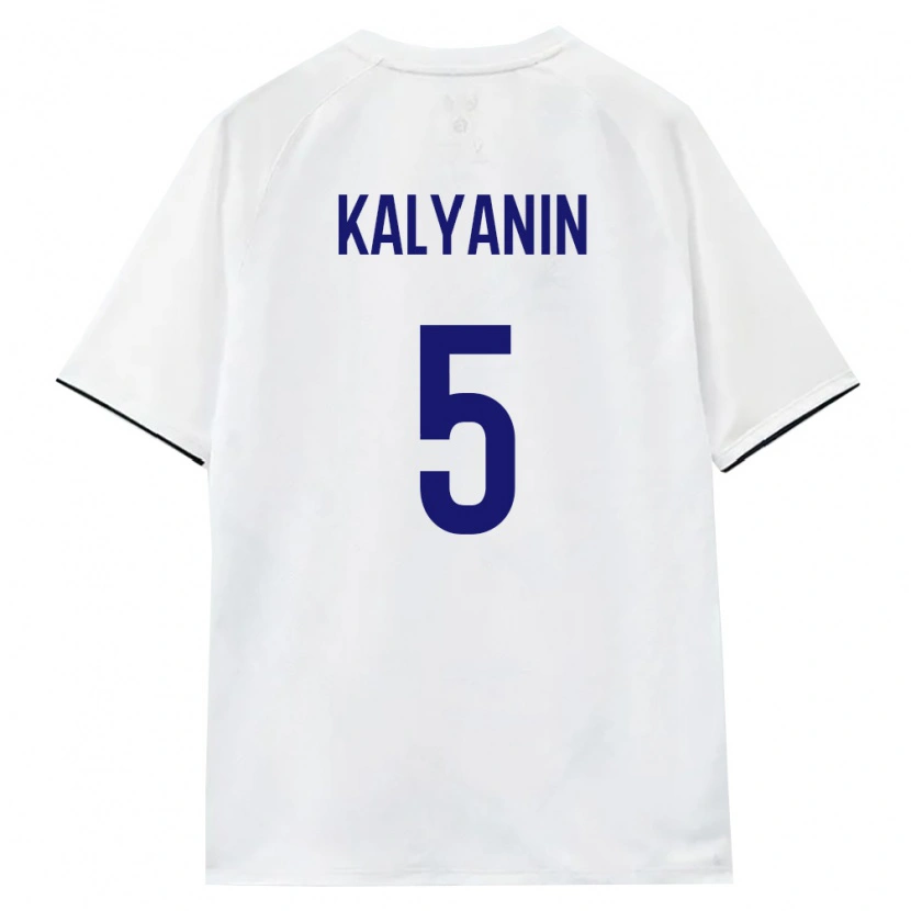 Danxen Dětské Rusko Artemiy Kalyanin #5 Bílá Hnědá Černá Daleko Hráčské Dresy 26-28 Dres