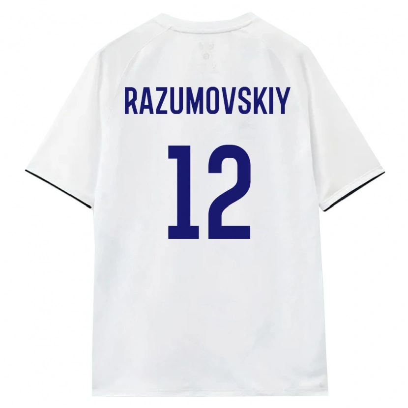 Danxen Dětské Rusko Timofey Razumovskiy #12 Bílá Hnědá Černá Daleko Hráčské Dresy 26-28 Dres