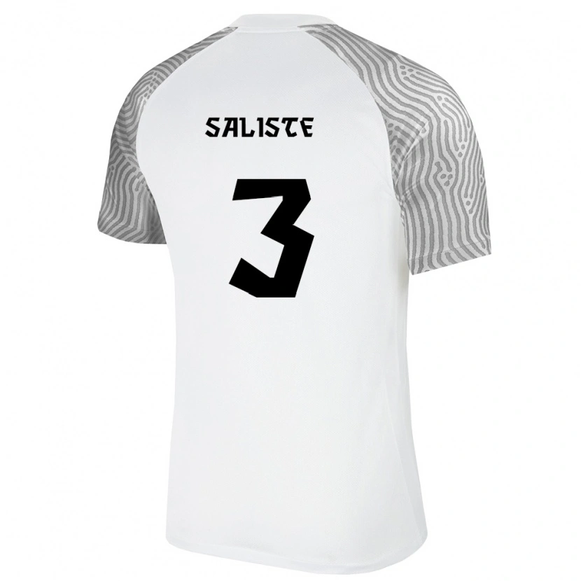 Danxen Dětské Estonsko Joseph Saliste #3 Bílá Šedá Daleko Hráčské Dresy 26-28 Dres