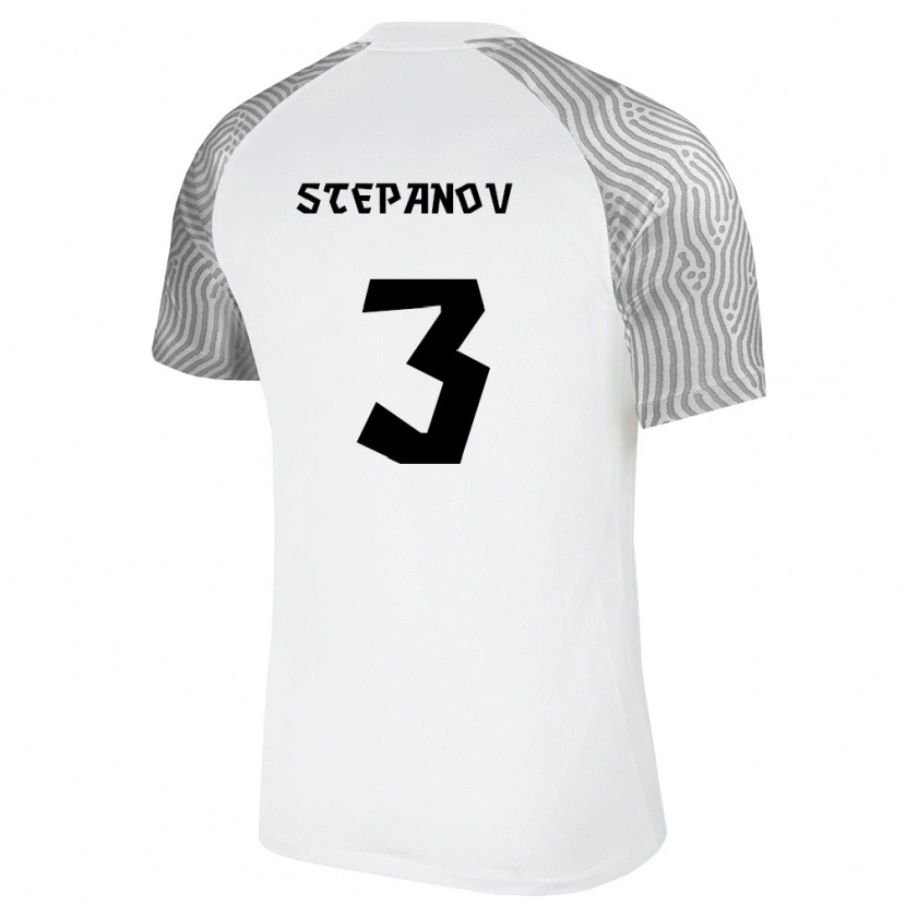 Danxen Dětské Estonsko Roman Stepanov #3 Bílá Šedá Daleko Hráčské Dresy 26-28 Dres