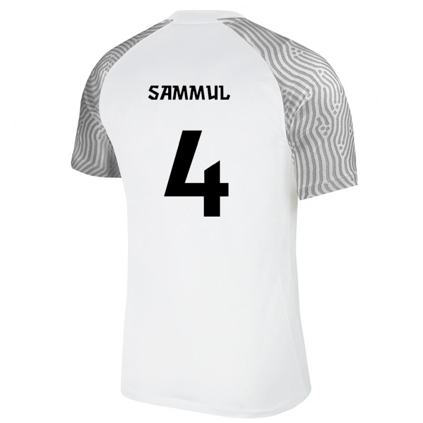 Danxen Dětské Estonsko Ronald Sammul #4 Bílá Šedá Daleko Hráčské Dresy 26-28 Dres