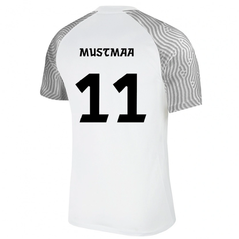 Danxen Dětské Estonsko Karel Mustmaa #11 Bílá Šedá Daleko Hráčské Dresy 26-28 Dres