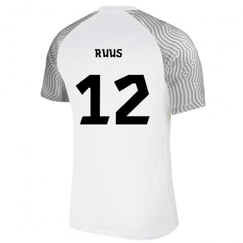 Danxen Dětské Estonsko Kaarel Ruus #12 Bílá Šedá Daleko Hráčské Dresy 26-28 Dres