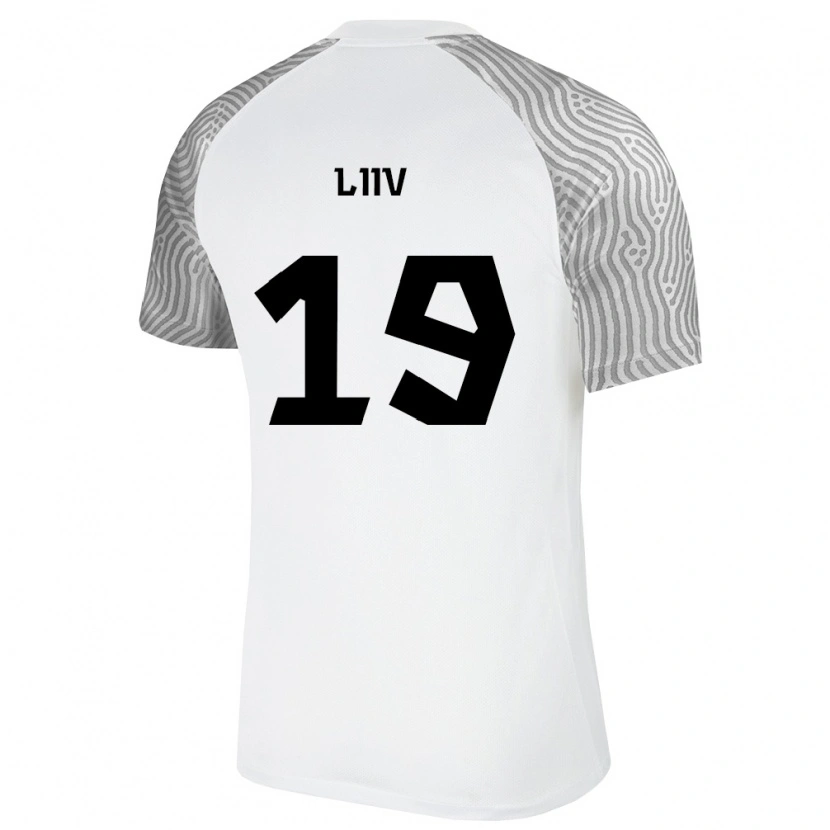 Danxen Dětské Estonsko Hubert Liiv #19 Bílá Šedá Daleko Hráčské Dresy 26-28 Dres