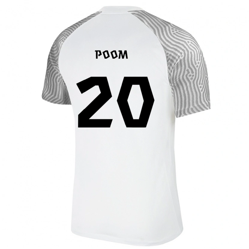 Danxen Dětské Estonsko Markus Poom #20 Bílá Šedá Daleko Hráčské Dresy 26-28 Dres