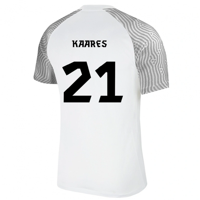 Danxen Dětské Estonsko Andero Kaares #21 Bílá Šedá Daleko Hráčské Dresy 26-28 Dres
