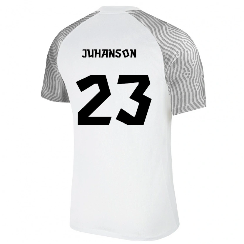 Danxen Dětské Estonsko Roven Juhanson #23 Bílá Šedá Daleko Hráčské Dresy 26-28 Dres