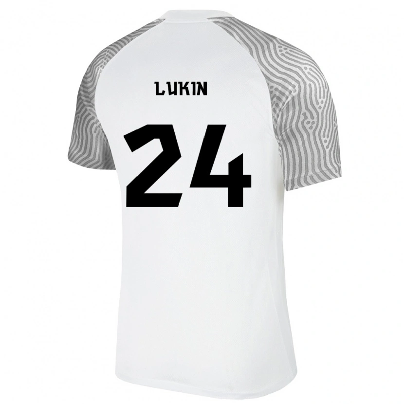 Danxen Dětské Estonsko Roman Lukin #24 Bílá Šedá Daleko Hráčské Dresy 26-28 Dres