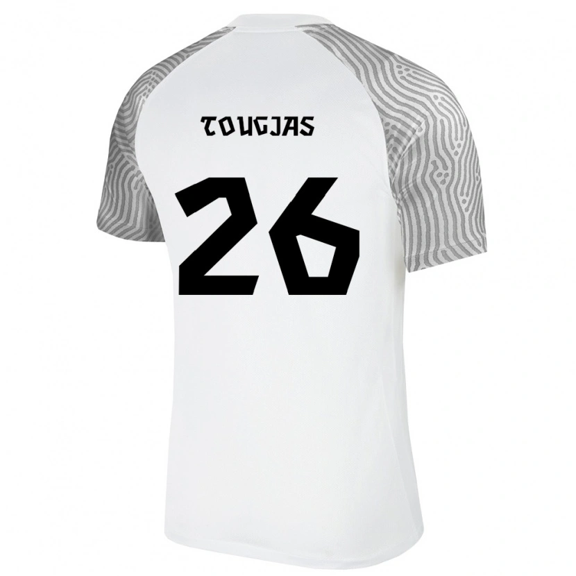 Danxen Dětské Estonsko Erko Tougjas #26 Bílá Šedá Daleko Hráčské Dresy 26-28 Dres