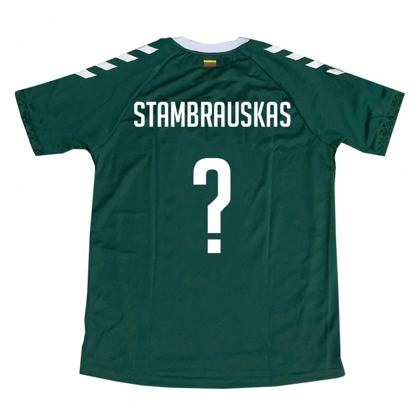Danxen Dětské Litva Martynas Stambrauskas #0 Tmavě Zelená Bílá Daleko Hráčské Dresy 26-28 Dres