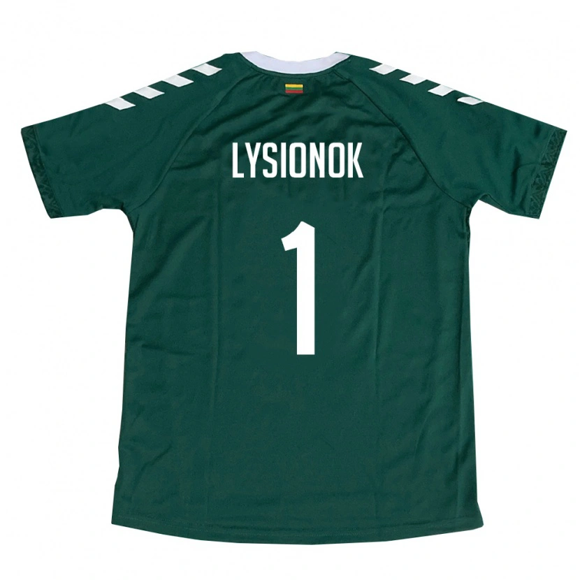 Danxen Dětské Litva Ernestas Lysionok #1 Tmavě Zelená Bílá Daleko Hráčské Dresy 26-28 Dres