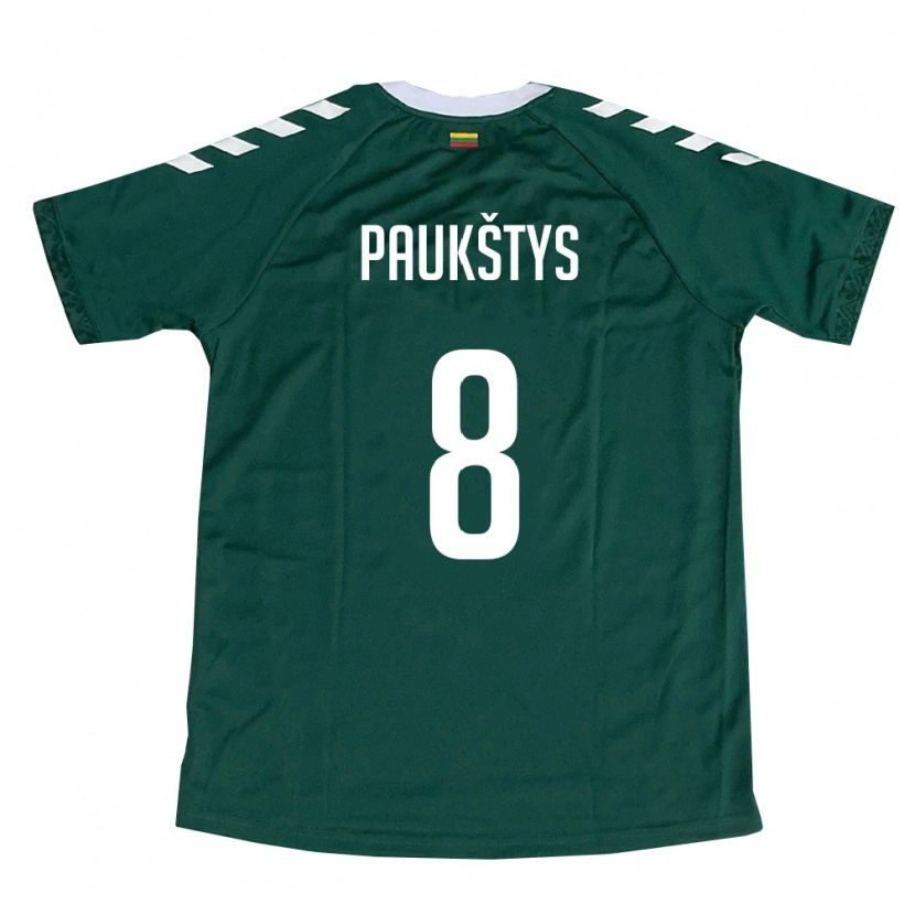 Danxen Dětské Litva Skirmantas Paukštys #8 Tmavě Zelená Bílá Daleko Hráčské Dresy 26-28 Dres