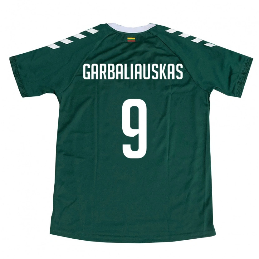 Danxen Dětské Litva Nedas Garbaliauskas #9 Tmavě Zelená Bílá Daleko Hráčské Dresy 26-28 Dres