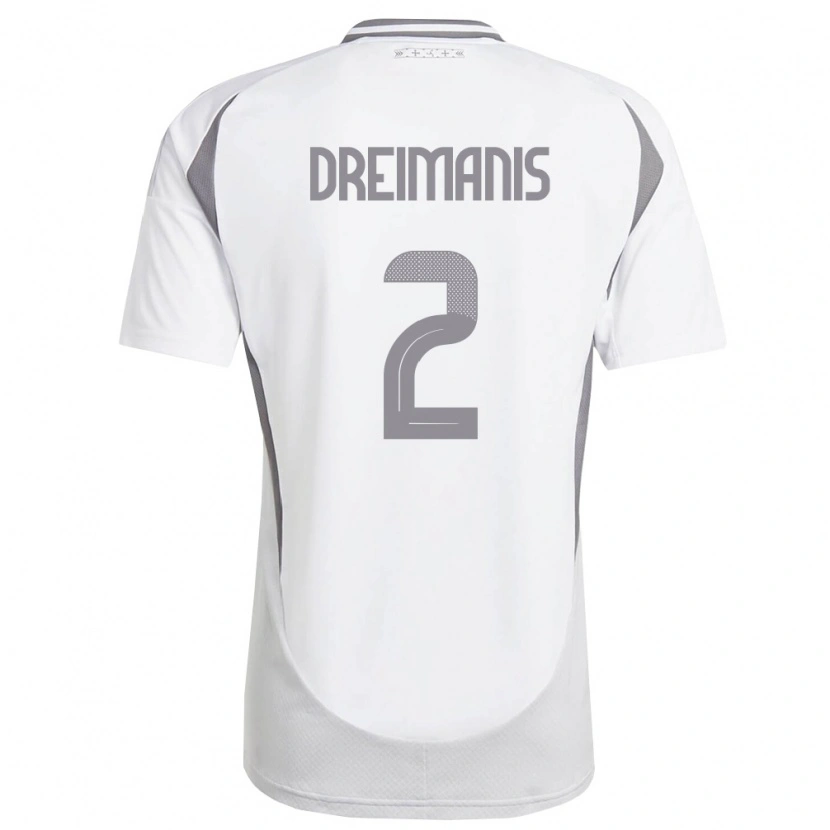Danxen Dětské Lotyšsko Adams Dreimanis #2 Bílá Tmavě Šedá Daleko Hráčské Dresy 26-28 Dres