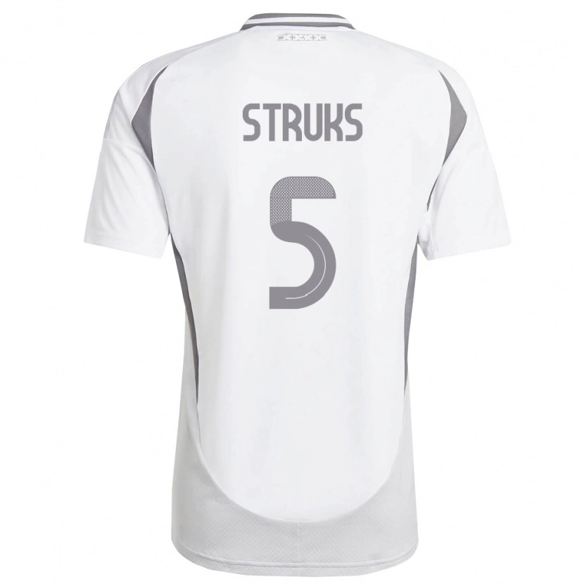 Danxen Dětské Lotyšsko Ivans Struks #5 Bílá Tmavě Šedá Daleko Hráčské Dresy 26-28 Dres