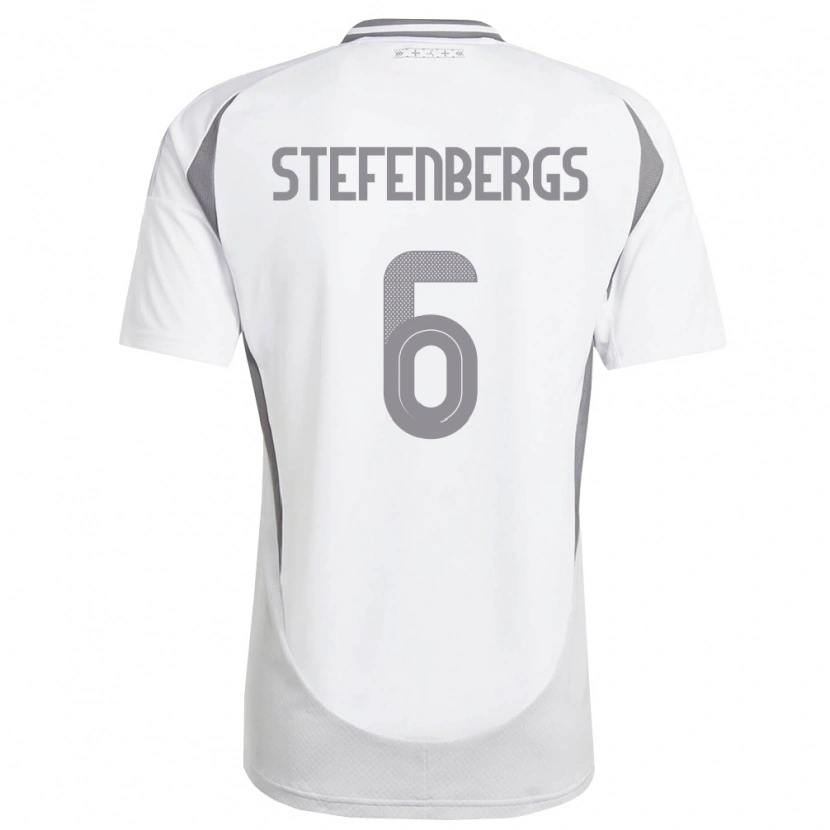 Danxen Dětské Lotyšsko Linarts Stefenbergs #6 Bílá Tmavě Šedá Daleko Hráčské Dresy 26-28 Dres