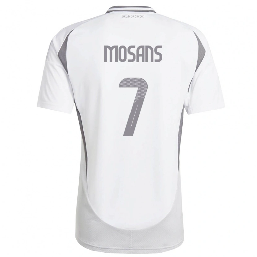 Danxen Dětské Lotyšsko Kristaps Mosans #7 Bílá Tmavě Šedá Daleko Hráčské Dresy 26-28 Dres