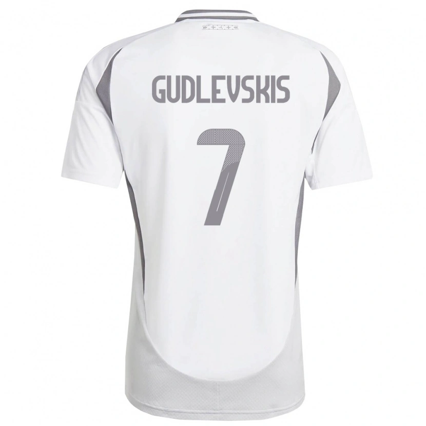 Danxen Dětské Lotyšsko Reinards Gudlevskis #7 Bílá Tmavě Šedá Daleko Hráčské Dresy 26-28 Dres