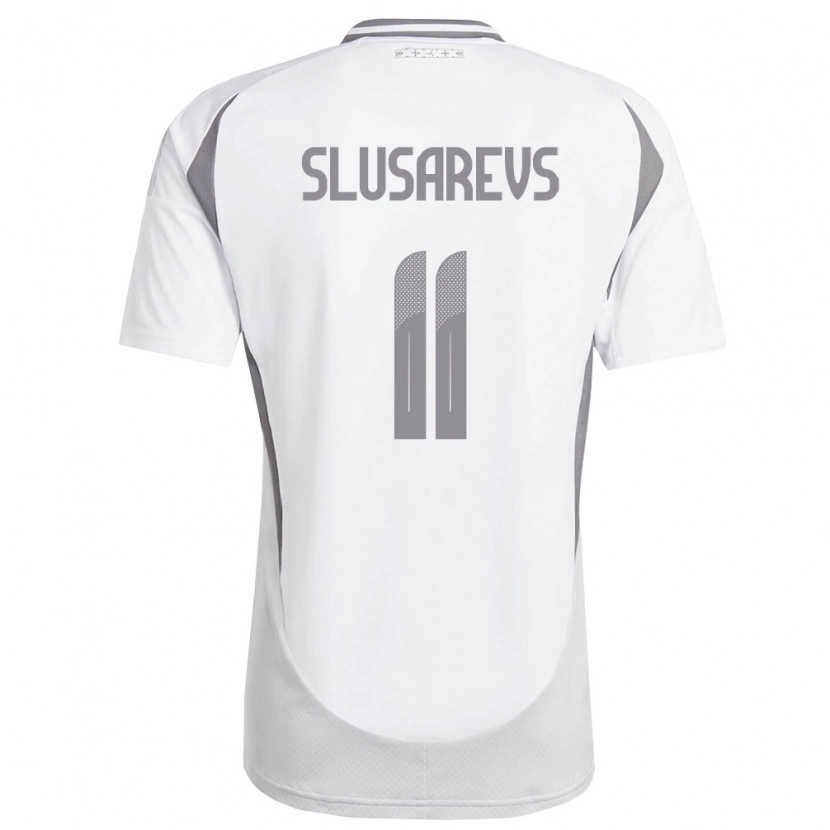Danxen Dětské Lotyšsko Danila Slusarevs #11 Bílá Tmavě Šedá Daleko Hráčské Dresy 26-28 Dres