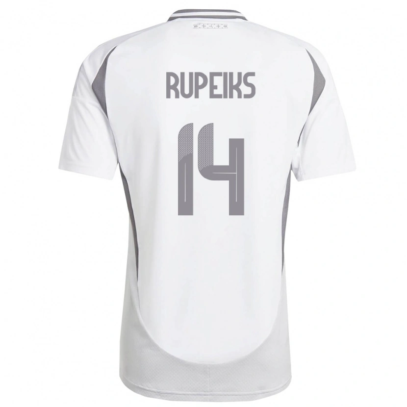 Danxen Dětské Lotyšsko Krisjanis Rupeiks #14 Bílá Tmavě Šedá Daleko Hráčské Dresy 26-28 Dres