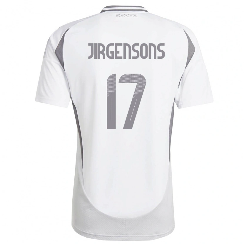 Danxen Dětské Lotyšsko Bruno Jirgensons #17 Bílá Tmavě Šedá Daleko Hráčské Dresy 26-28 Dres