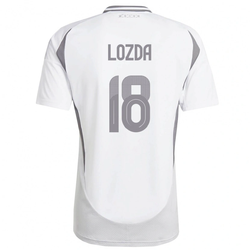Danxen Dětské Lotyšsko Linards Lozda #18 Bílá Tmavě Šedá Daleko Hráčské Dresy 26-28 Dres