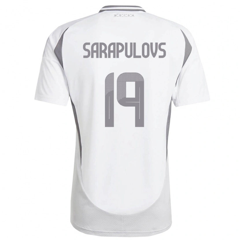 Danxen Dětské Lotyšsko Maksims Sarapulovs #19 Bílá Tmavě Šedá Daleko Hráčské Dresy 26-28 Dres