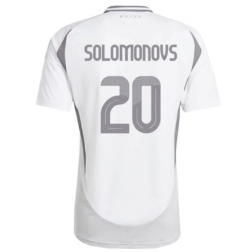 Danxen Dětské Lotyšsko Nikita Solomonovs #20 Bílá Tmavě Šedá Daleko Hráčské Dresy 26-28 Dres