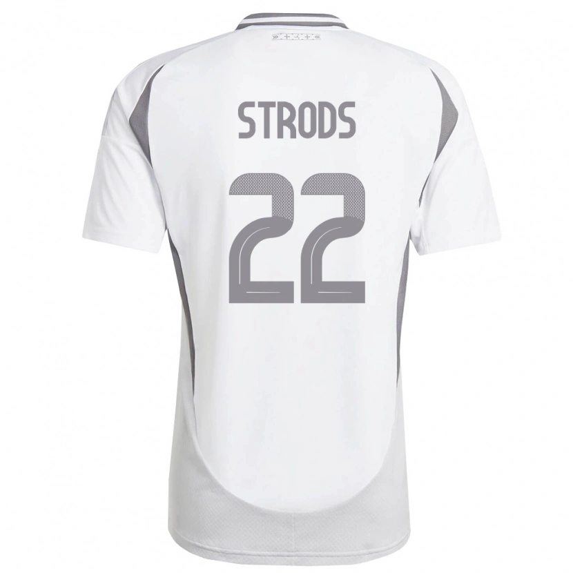 Danxen Dětské Lotyšsko Markuss Strods #22 Bílá Tmavě Šedá Daleko Hráčské Dresy 26-28 Dres