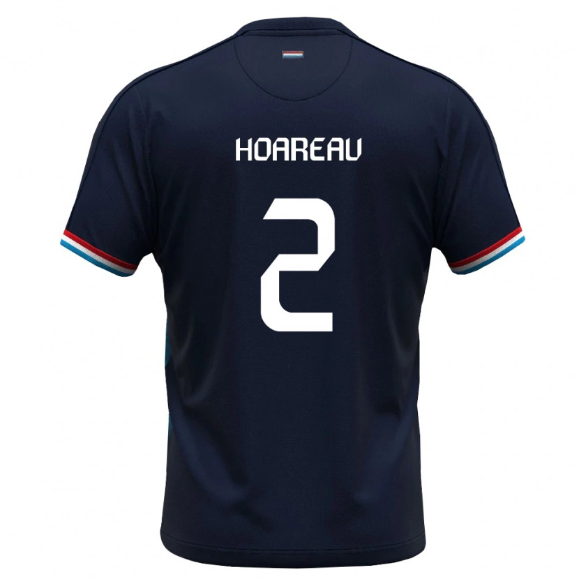 Danxen Dětské Lucembursko Nathan Hoareau #2 Královská Modrá Červená Daleko Hráčské Dresy 26-28 Dres